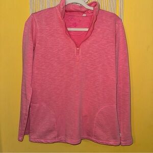 Orvis Size Small Pink Half Zip Cotton Activewear Pockets Pullover Sweatshirt‎